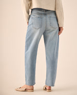 Jean Barrel Azul Claro con Tiro Alto - Azul