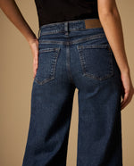 Jean Culotte Azul Oscuro Tiro Alto - Azul