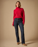 Jean Straight Azul Oscuro con Stretch Suave - Azul