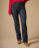 Jean Straight Azul Oscuro con Stretch Suave - Azul