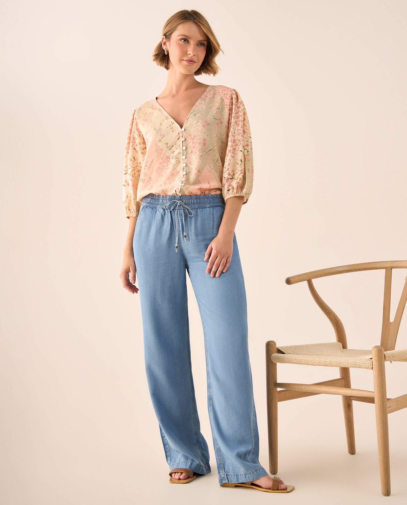 Jean Wide Leg Azul Claro con Cordón Ajustable - Azul 34_679G036_AZU114604_0