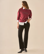Buzo con detalles bordados para mujer - Rojo
