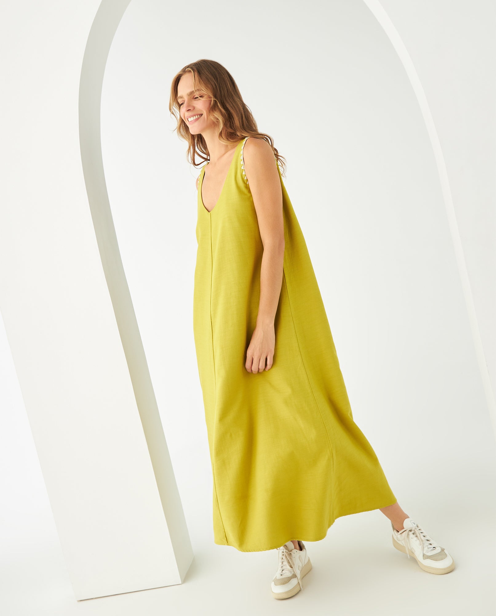 Vestido manga sisa para mujer - Verde 34_691F006_VER160541_0