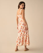 Vestido con escote recto para mujer - Naranja