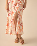 Vestido con escote recto para mujer - Naranja