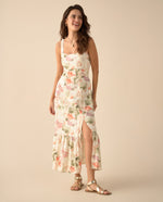 Vestido con escote recto para mujer - Verde
