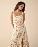 Vestido con escote recto para mujer - Verde