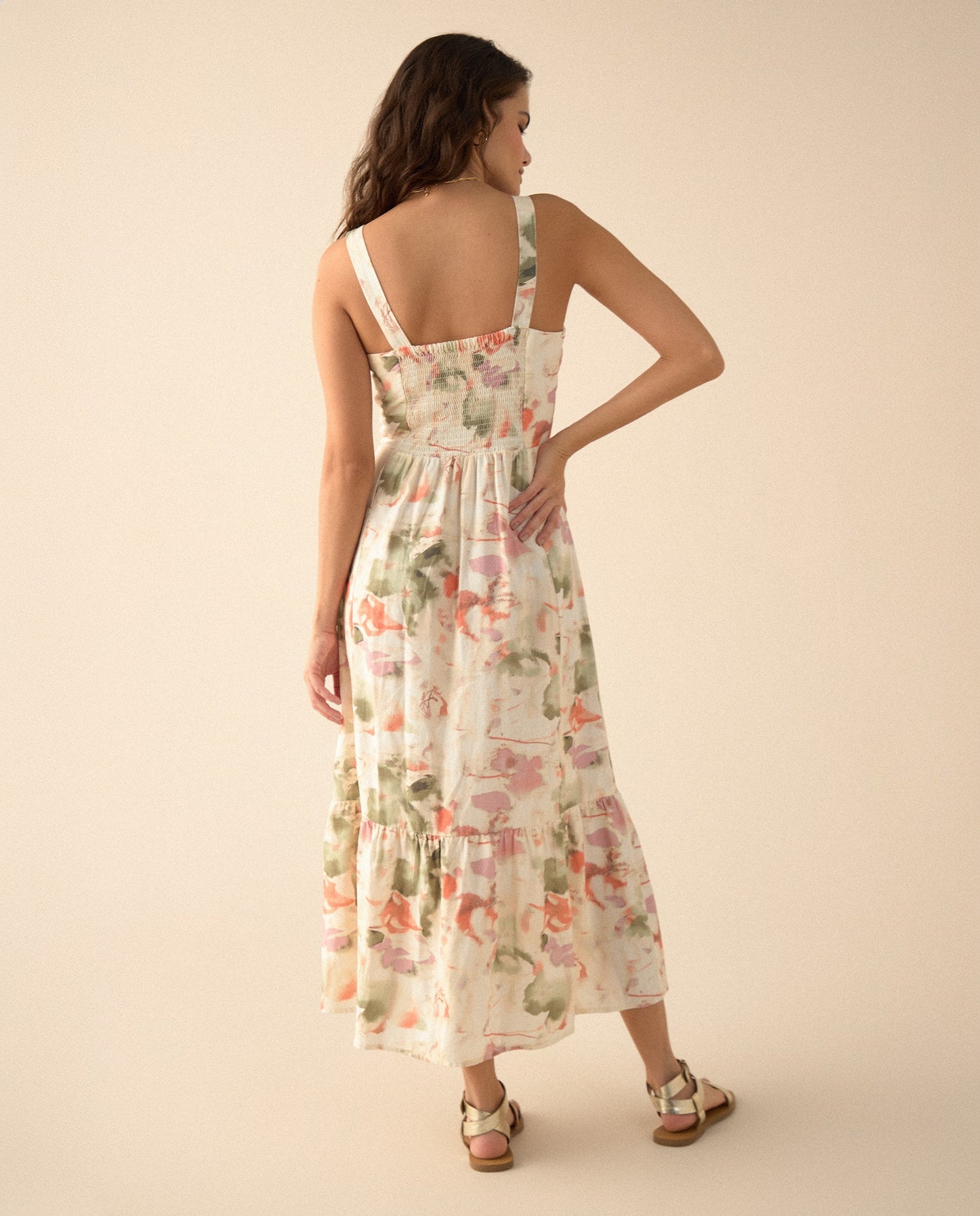 Vestido con escote recto para mujer - Verde