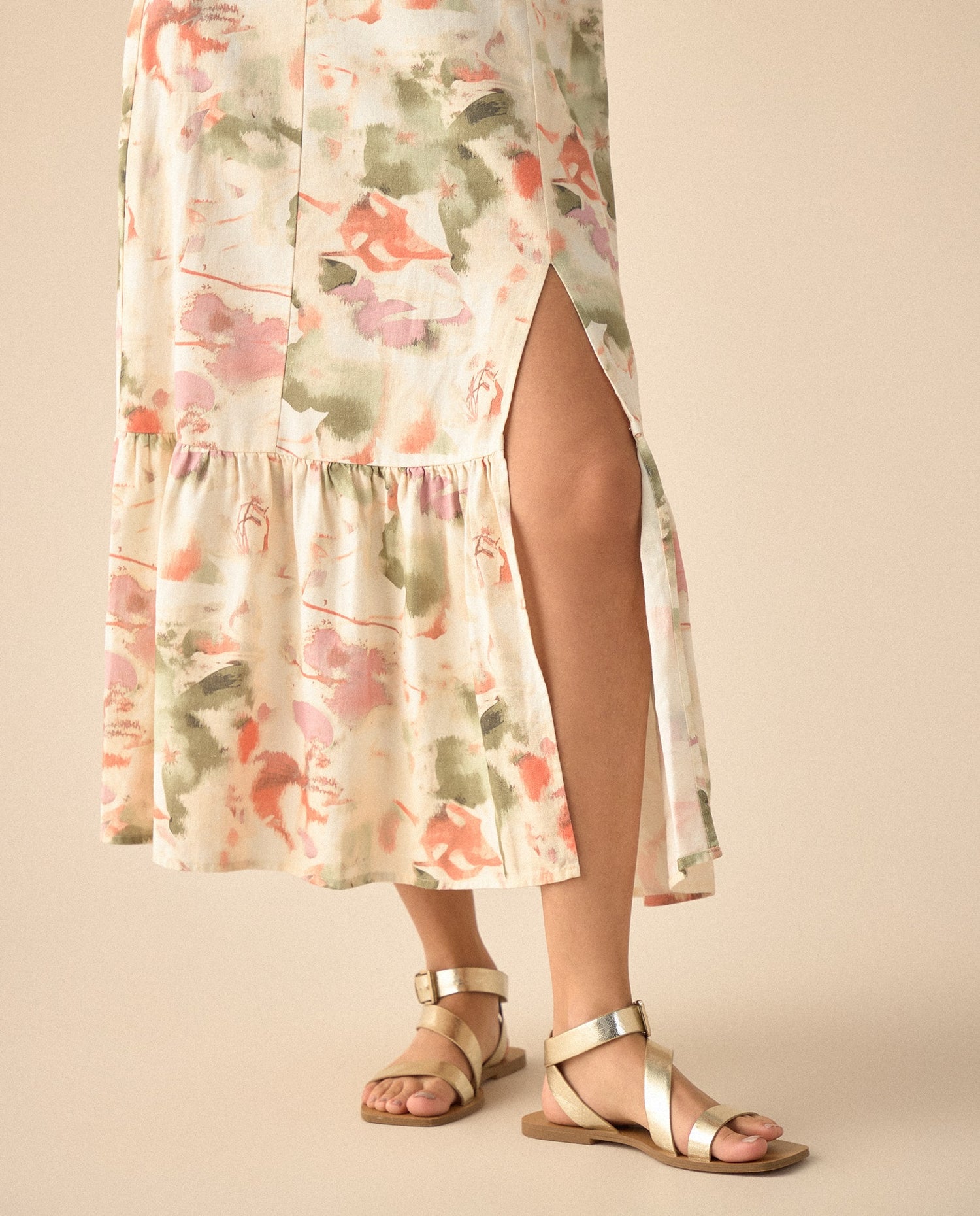 Vestido con escote recto para mujer - Verde