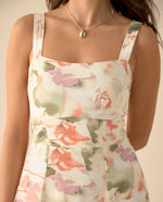 Vestido con escote recto para mujer - Verde