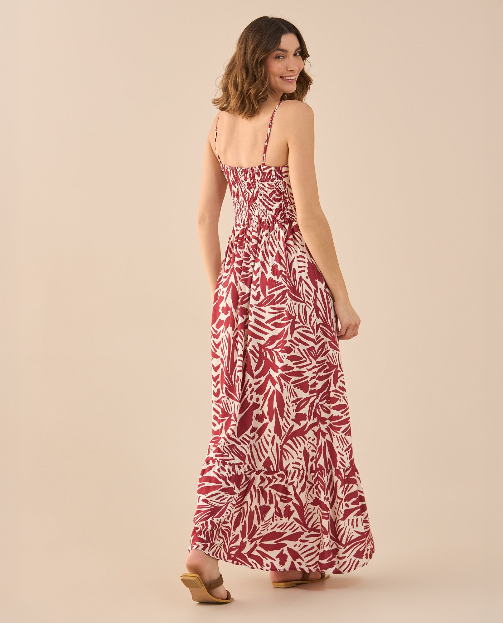 Vestido estampado largo para mujer - Rojo 34_691G010_ROJ191656_4