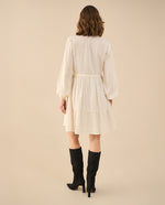 Vestido corto con escote en V para mujer - Crudo