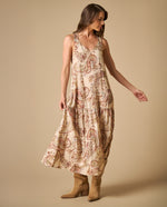 Vestido largo manga sisa de silueta suelta - Crudo