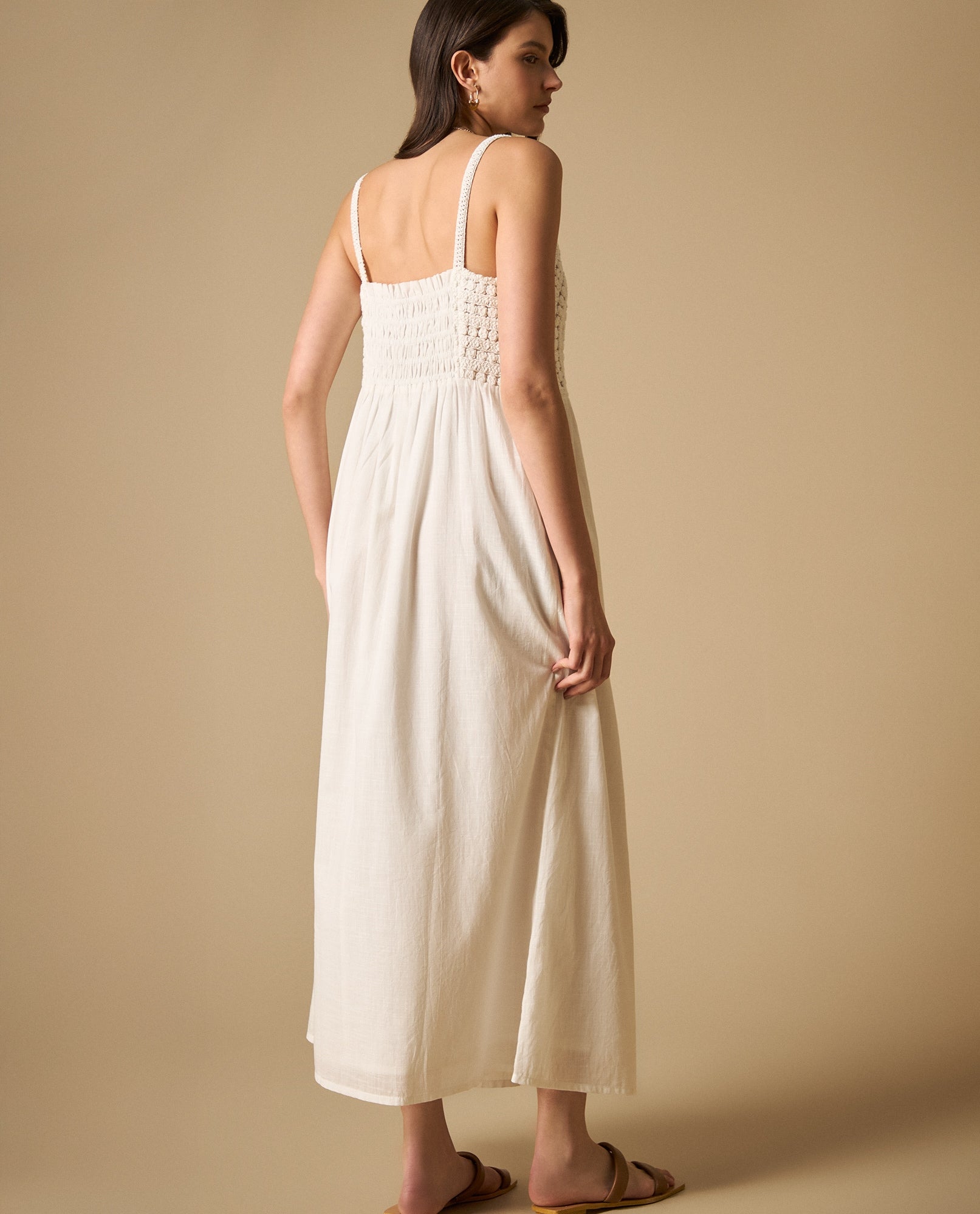 Vestido largo de tiras con bordado y textura - Blanco 34_691H204_BLA120601_4