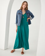 Vestido con escote V para mujer - Verde