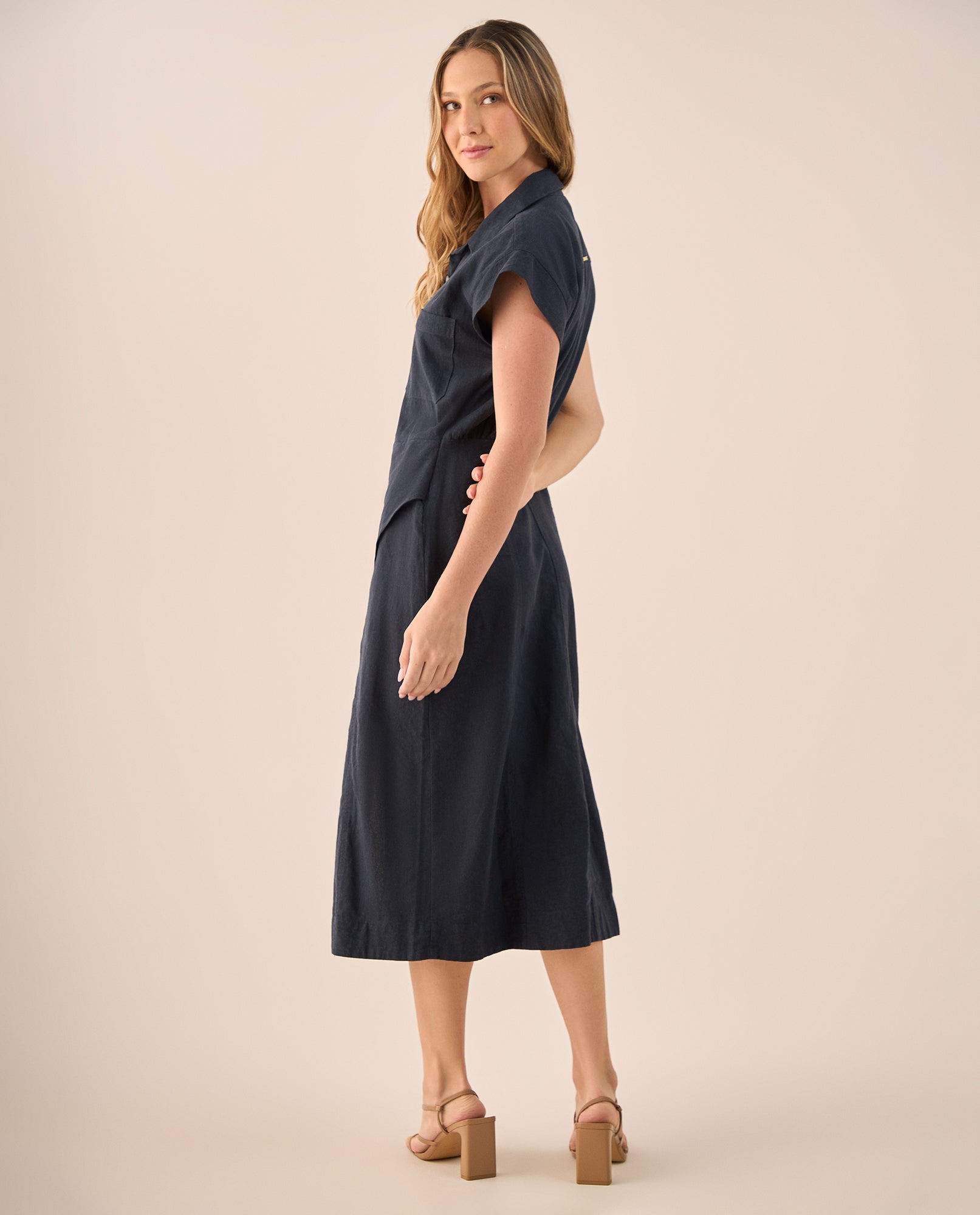 Vestido Midi con Abertura Lateral - Azul 34_693G008_AZU193920_5