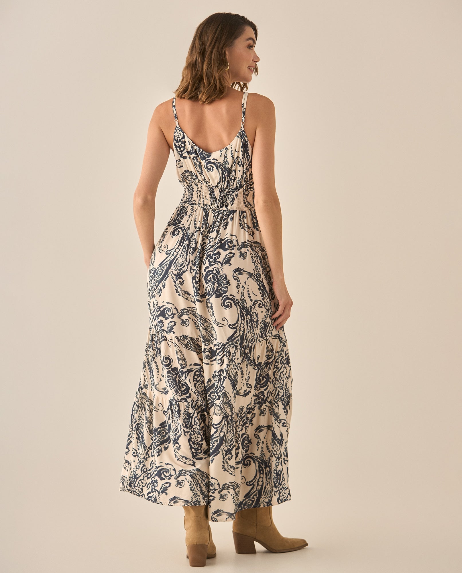 Vestido con escote en V para mujer - Azul 34_693G009_AZU193920_4