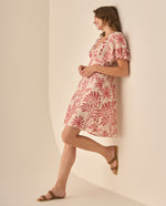 Vestido largo con estampado para mujer - Rosa