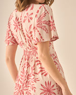 Vestido largo con estampado para mujer - Rosa
