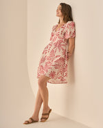 Vestido largo con estampado para mujer - Rosa