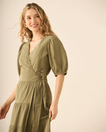 Vestido largo con bolero y bordados para mujer  - Verde