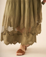 Vestido largo con bolero y bordados para mujer  - Verde
