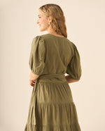 Vestido largo con bolero y bordados para mujer  - Verde