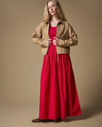 Vestido manga sisa denim ligero - Rojo