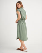 Vestido manga sisa para mujer - Verde
