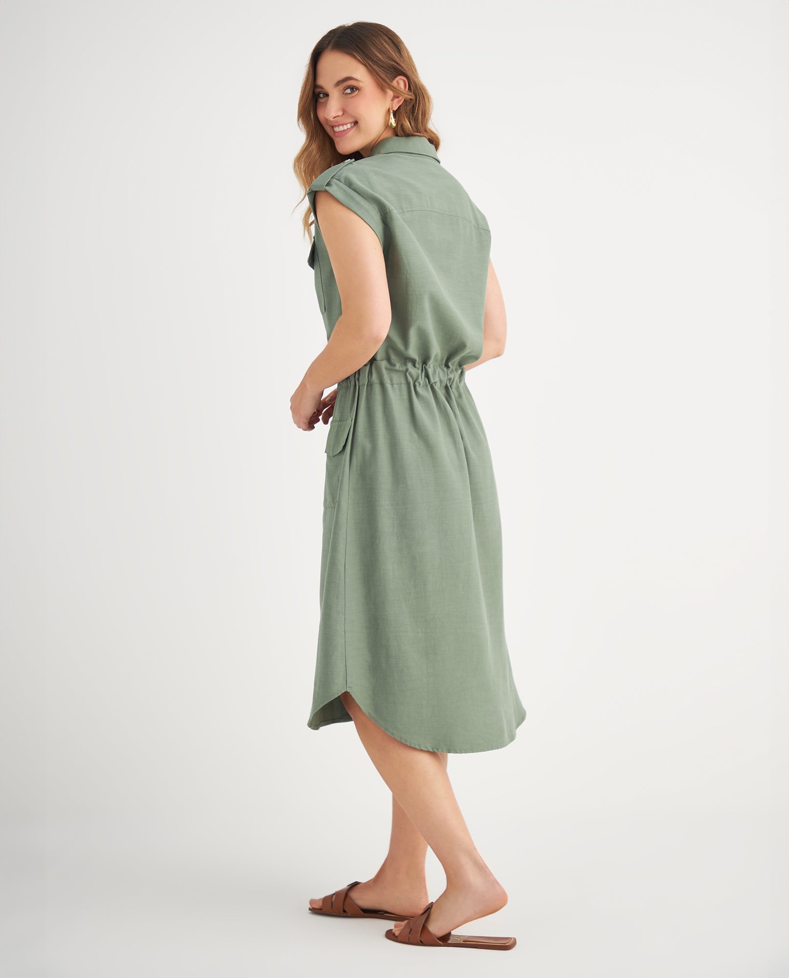 Vestido manga sisa para mujer - Verde 34_699F000_VER176212_4