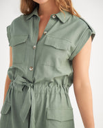 Vestido manga sisa para mujer - Verde