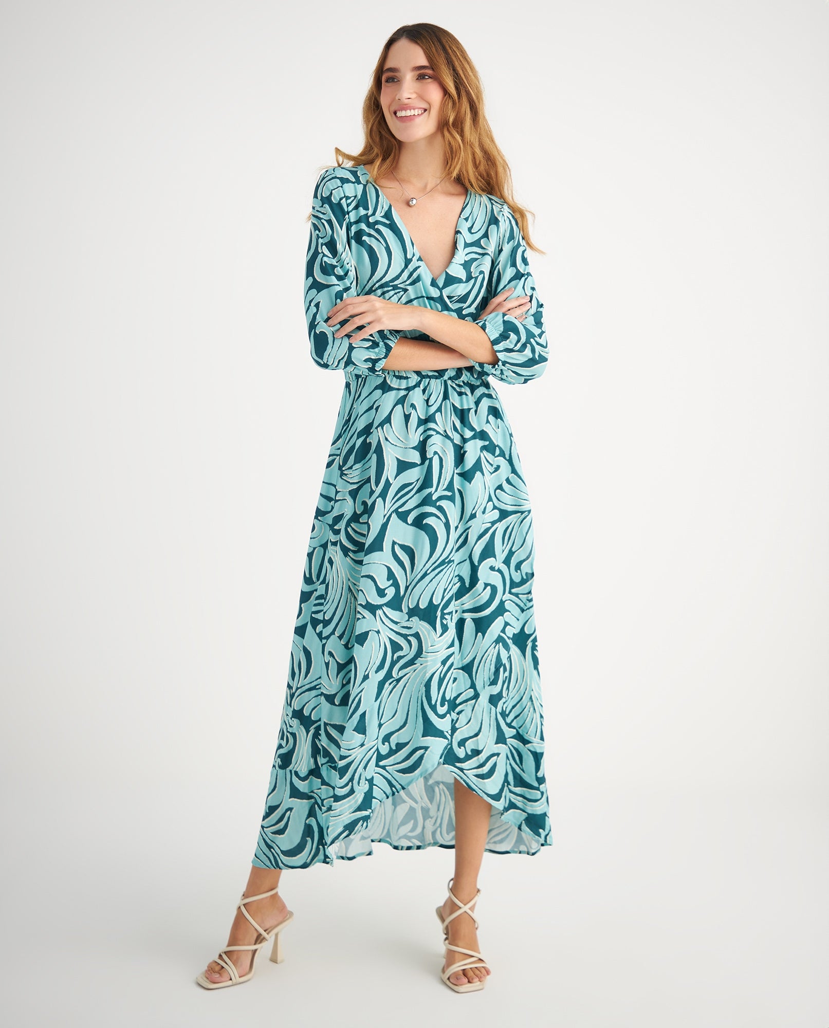Vestido con diseño cruzado en frente - Verde 34_699F002_VER194524_6