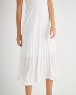 Vestido con falda plisada para mujer - Crudo