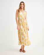 Vestido con detalles cut out para mujer - Amarillo