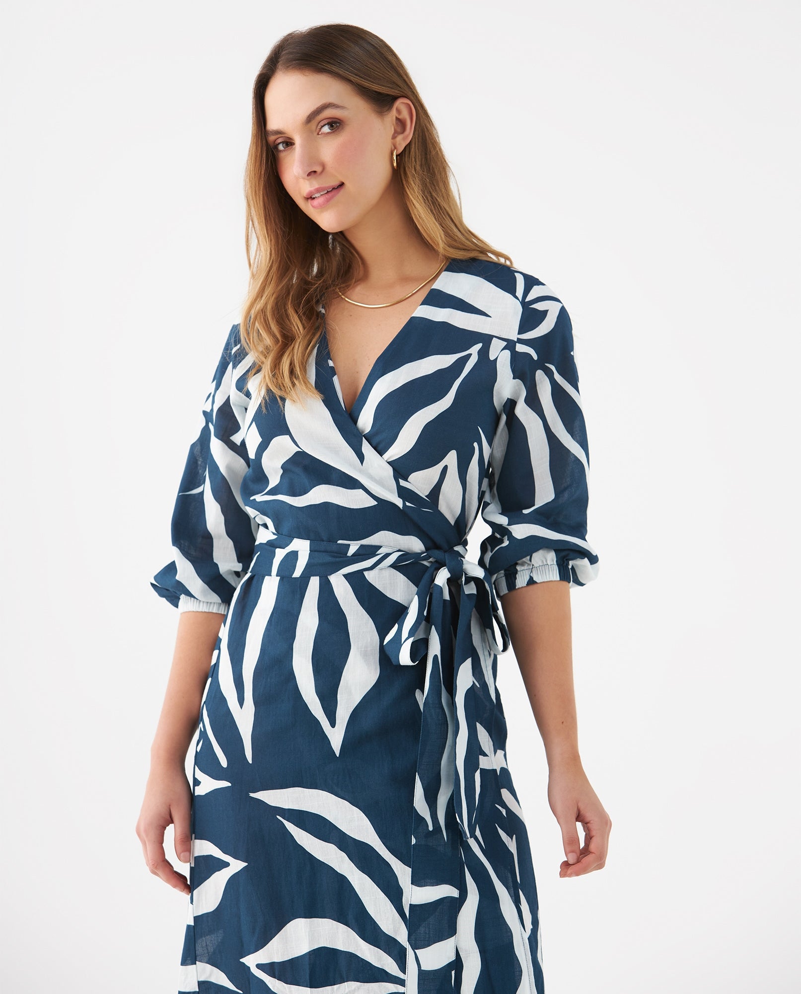 Vestido de tela fluida para mujer - Azul 34_699F010_AZU194122_3