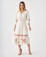 Vestido con escote en V para mujer - Crudo