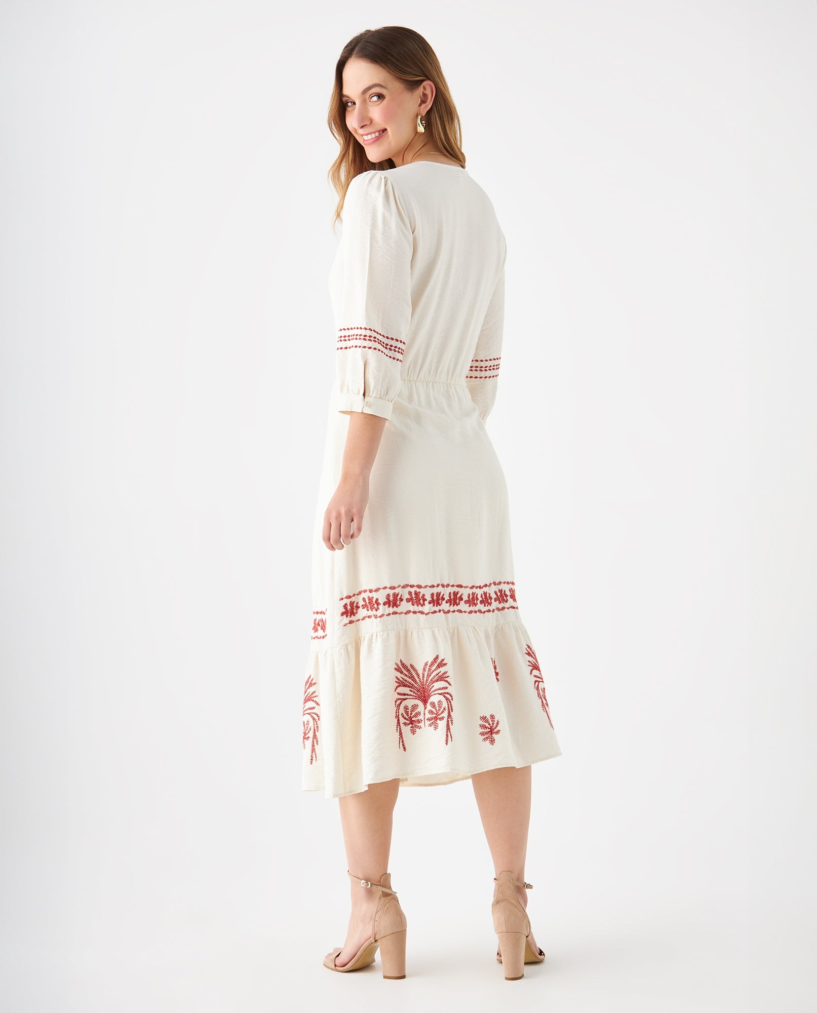 Vestido con escote en V para mujer - Crudo 34_699F020_CRU110602_4