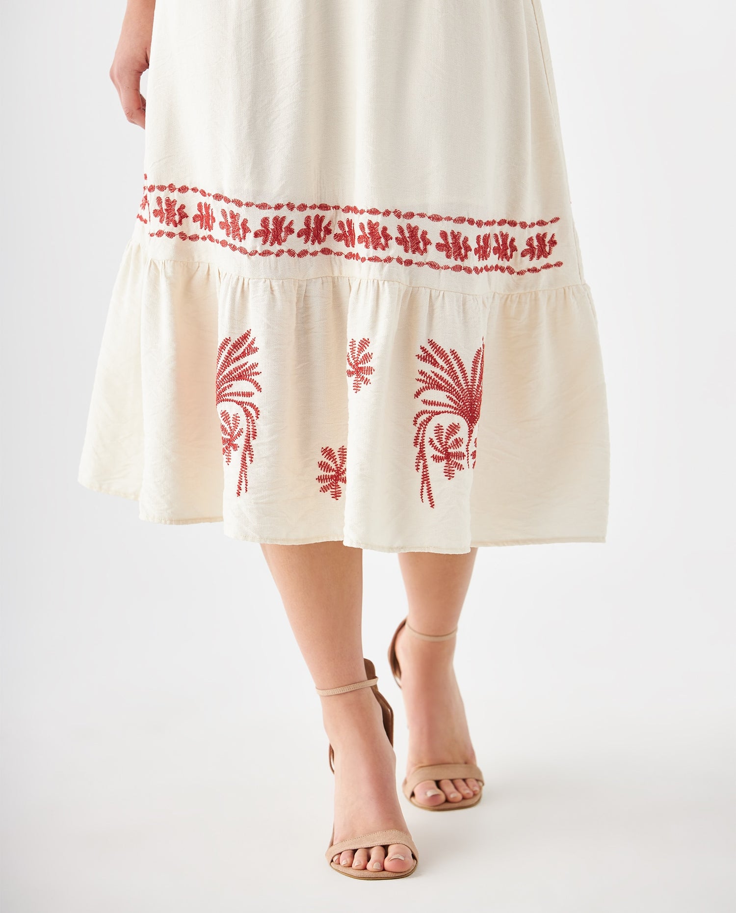 Vestido con escote en V para mujer - Crudo