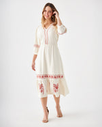 Vestido con escote en V para mujer - Crudo