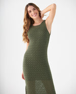 Vestido largo tejido para mujer - Verde