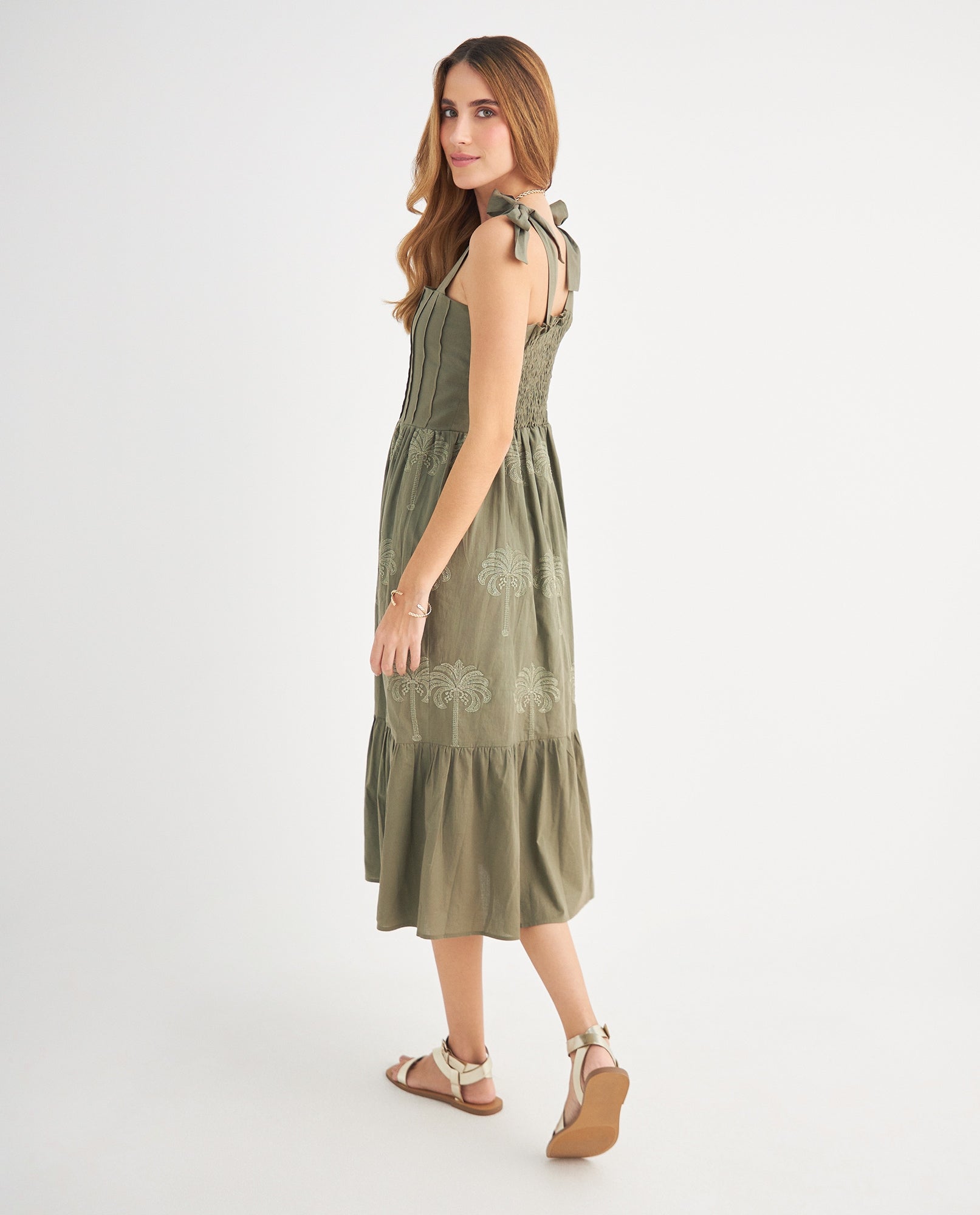 Vestido con detalles bordados para mujer - Verde 34_699F101_VER114804_4