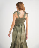 Vestido con detalles bordados para mujer - Verde