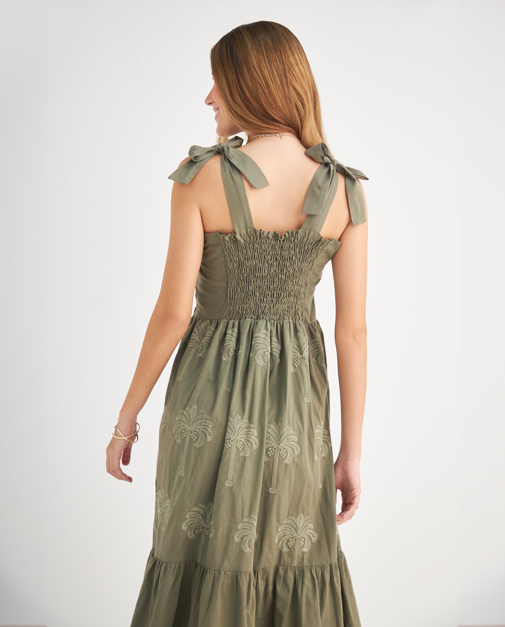 Vestido con detalles bordados para mujer - Verde 34_699F101_VER114804_6