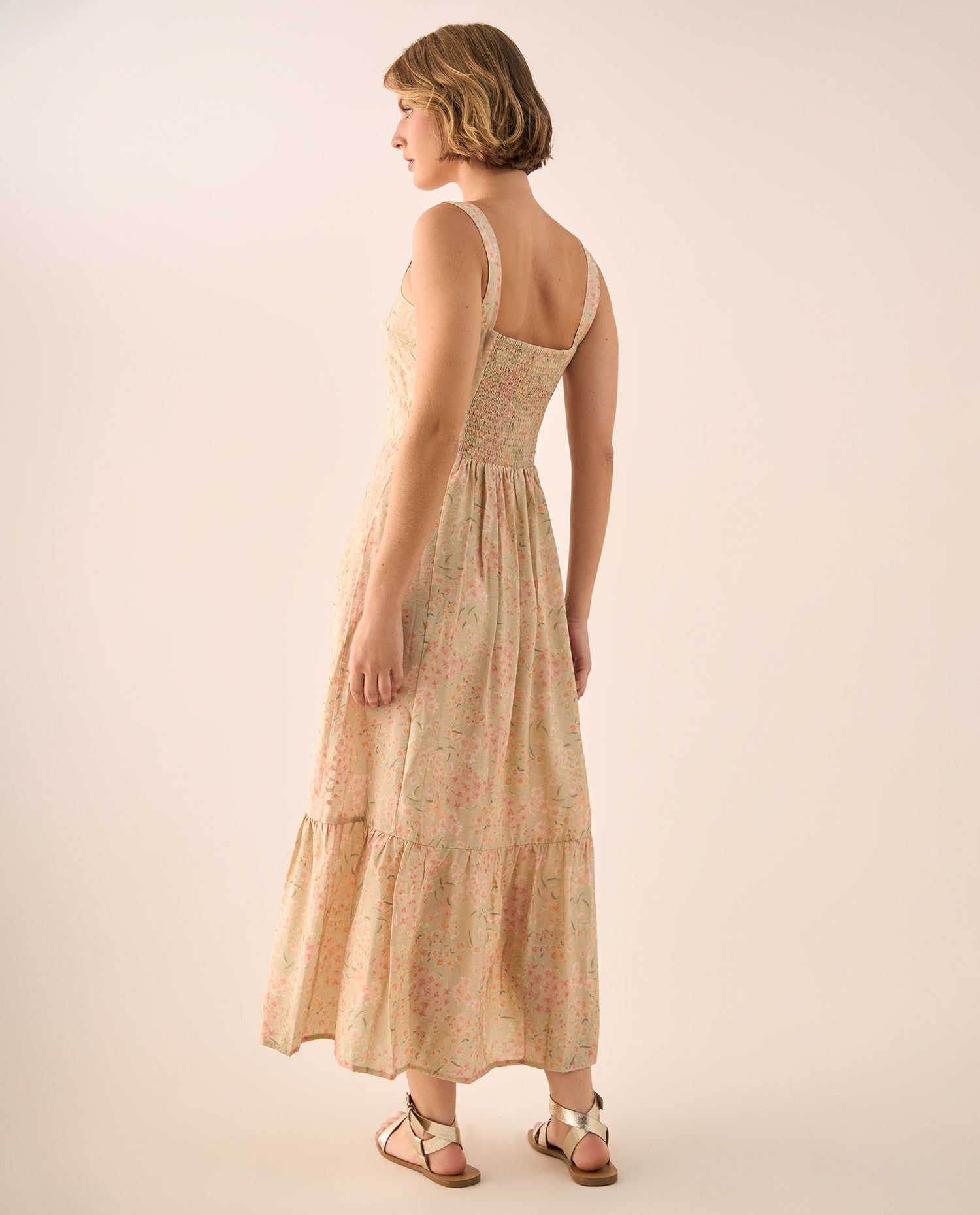 Vestido Largo con Estampado Floral Romántico - Rosa