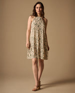 Vestido Floral con Volante - Blanco