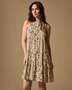 Vestido Floral con Volante - Blanco