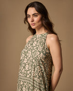 Vestido Floral con Volante - Verde