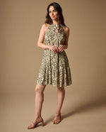 Vestido Floral con Volante - Verde
