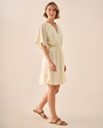 Vestido Bohemio Mangas Kimono - Crudo