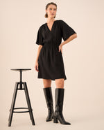Vestido Bohemio Mangas Kimono - Negro